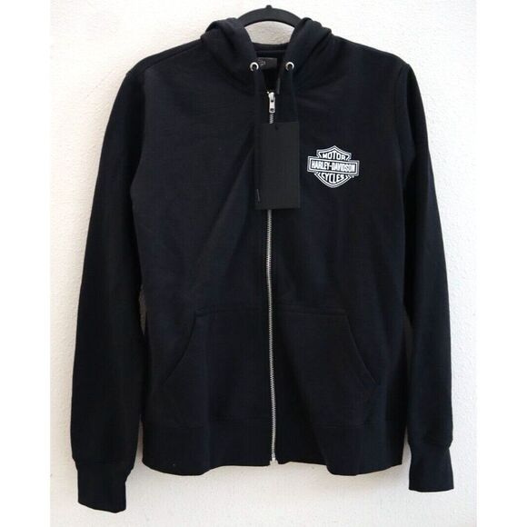 Harley-Davidson WMN Sz 2XL Black Beauty Special Racer Font Zip Front Hoodie - Picture 1 of 9